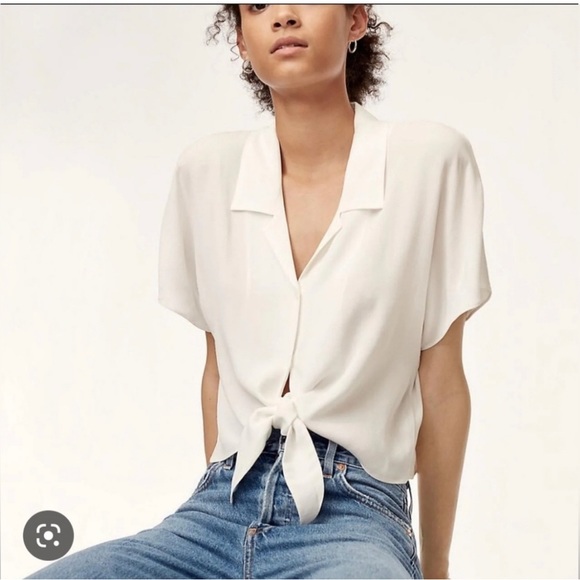 Wilfred Free White Crop Tie Top - Picture 1 of 5